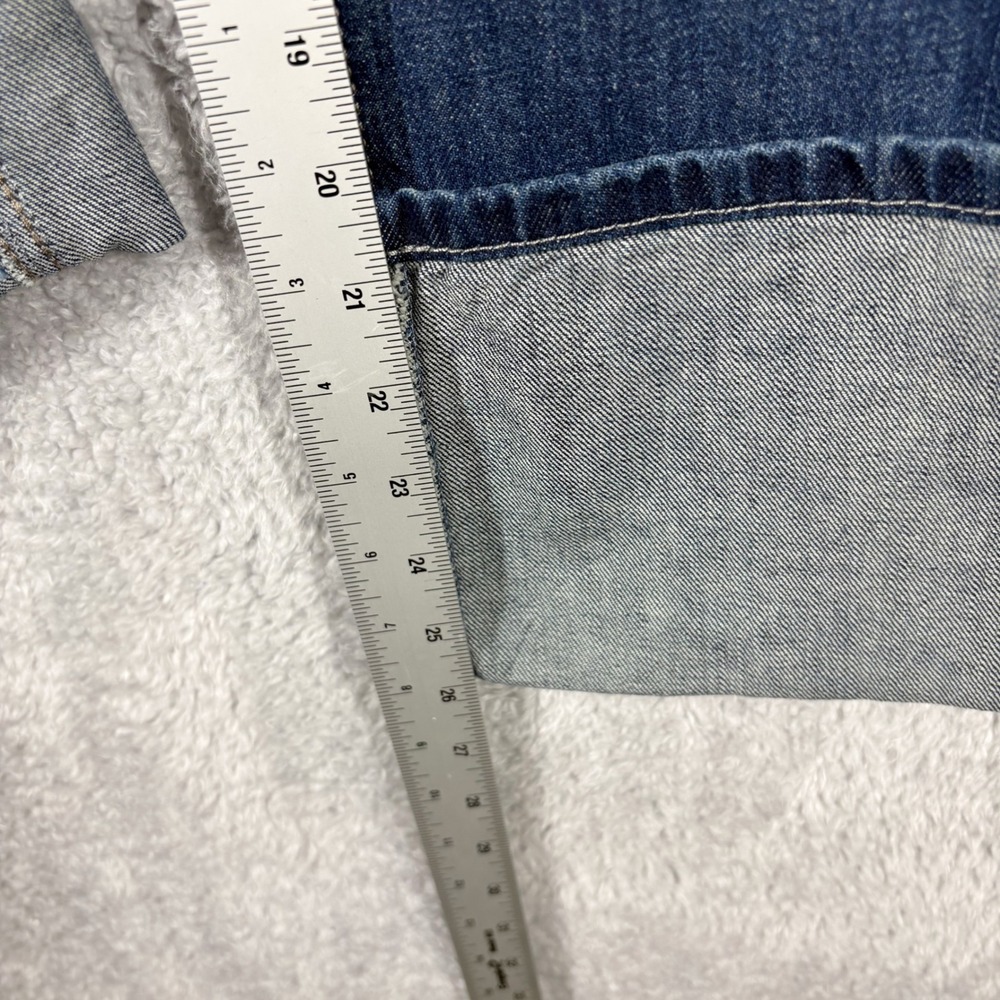Free People Slim Shade Selvedge Cuffed Wide Leg Jeans Size 30 Dark Wash Logo - Picture 5 of 10